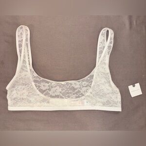 NWT LyreBird Lace Scoop-Neck Bralette in Ivory Vanilla Size M. @ Anthropologie